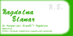 magdolna blanar business card